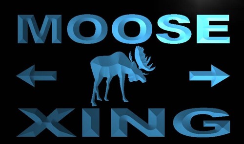 Moose Xing Neon Light Sign